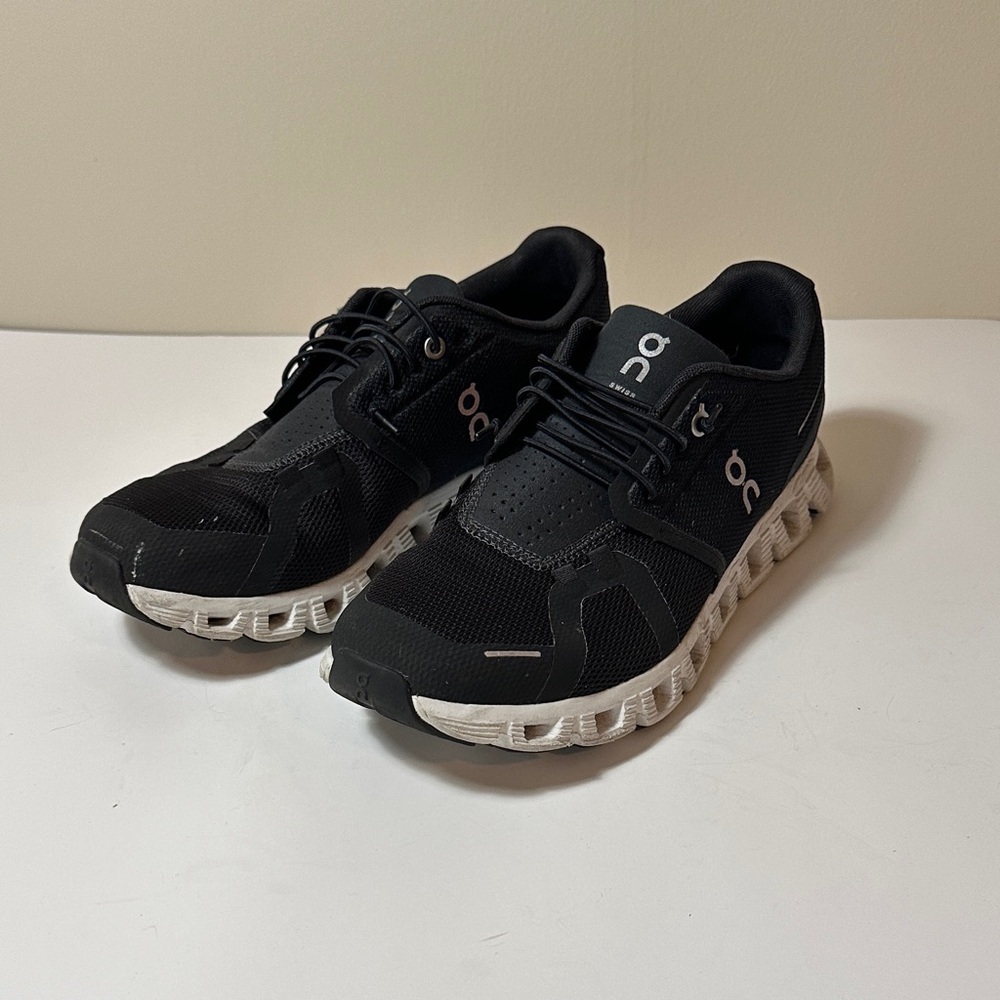 On Running Black Sneakers with Cream Soles